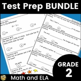 Grade 2 Language Arts ELA - Math Test Prep Bundle SAT10 - 