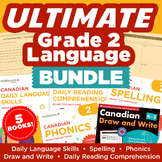 Grade 2 Language Bundle: Spelling, Phonics, Writing, Readi
