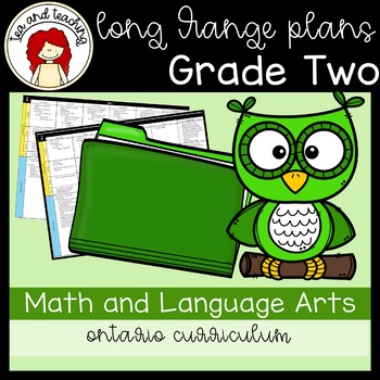 Preview of Grade 2 Long Range Plans - Ontario Curriculum - Language Arts & Math - EDITABLE