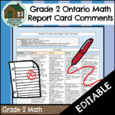 Grade 2 MATH Ontario Report Card Comments (Use with Google Docs™)