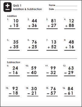 grade 2 math assessment addition and subtraction