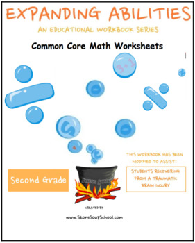 Preview of Grade 2, Math Bundle, CCS: Geo, Alg, M&D, Base 10, Money for Students w/ TBI