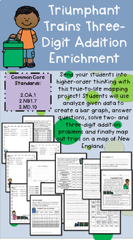 Preview of Grade 2 Math Enrichment Project - Three-Digit Addition - "Triumphant Trains"