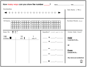 Preview of Gr2 Math: How many ways can you show a number?