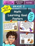 Grade 2 Math Learning Goal Posters - NEW 2020 Ontario Math