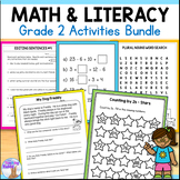 Grade 2 Math and Literacy Activities Bundle - Back to School
