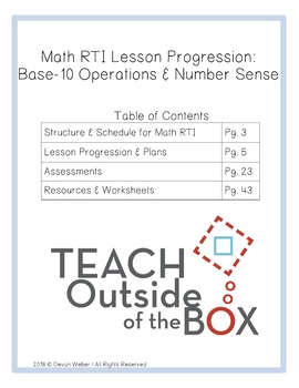 Preview of Grade 2 Math RTI Lesson Progression for Base-10 Understanding and Number Sense