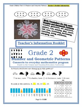 Preview of Patterns & Relationships: Grade 2 Maths Unit 10: Number and Geometric Patterns.