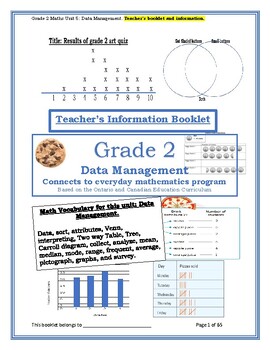 Preview of D1. Data Literacy-Grade 2 Maths Unit 5: Data Management.