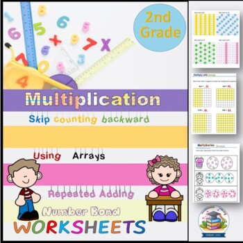 Preview of Grade 2 Multiplication Worksheets Arrays Number line Skip counting Solve Problem