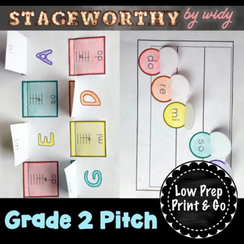 Preview of Grade 2 Music Pitch & Melody Music Interactive Notebook No Prep Worksheets