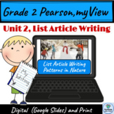 Grade 2 MyView Unit 2 Informational List Article Writing, 