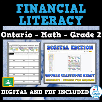 Preview of Grade 2 - New Ontario Math Curriculum 2020 - Financial Literacy - GOOGLE AND PDF