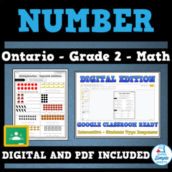 Preview of Grade 2 - New Ontario Math Curriculum 2020 - Number - GOOGLE AND PDF