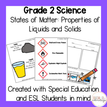 Preview of Grade 2 Ontario 2022 Science FULL Unit States of Matter for Special Ed and ESL