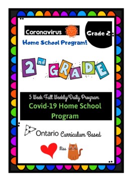 Preview of Grade 2 Ontario  5-Week FULL Covid-19 (Coronavirus) HOMESCHOOL Distance Learning