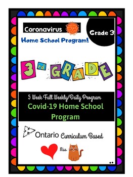 Preview of Grade 3 Ontario  5-Week FULL Covid-19 (Coronavirus) HOMESCHOOL Distance Learning