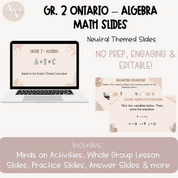Preview of Grade 2 Ontario Digital Math Slides - Algebra | PowerPoint + Google Slides
