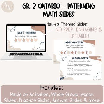 Preview of Grade 2 Ontario Digital Math Slides- Patterning | PowerPoint + Google Slides
