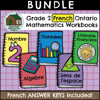 Preview of Grade 2 Ontario FRENCH Math Workbooks (Full Year Bundle)