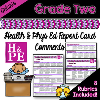 Preview of Grade 2 Ontario Health and Physical Education Report Card Comments