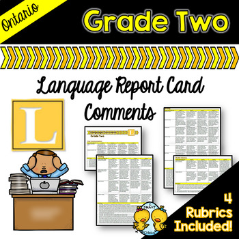 Preview of Grade 2 Ontario Language Report Card Comments