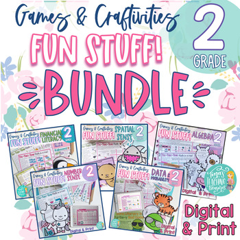 Preview of Grade 2 Ontario Math Bundle: FUN STUFF All strands Games & Craftivities