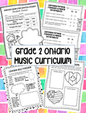 Grade 2 Ontario Music Curriculum- Music Journal