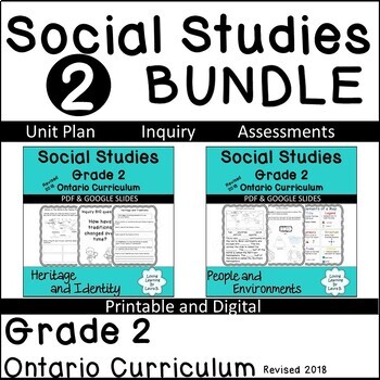 Preview of Grade 2 Ontario Social Studies BUNDLE 2023 Strand A & B complete units