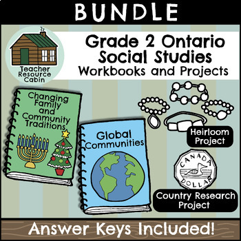Preview of Grade 2 Ontario Social Studies Workbook Bundle
