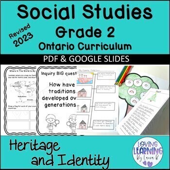 Preview of Grade 2 2023 Ontario Social Studies Changing Family and Community Traditions