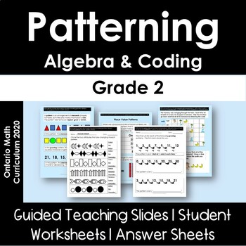 Preview of Grade 2 Patterning, Algebra, Coding - Ontario Math Curriculum 2020