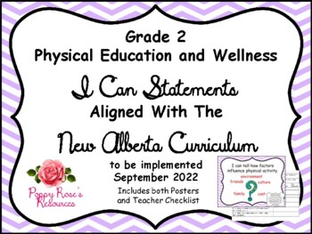 Preview of Grade 2 Physical Education/ Wellness I Can Statements Alberta Curriculum (2022)