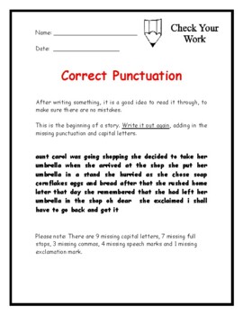 grade 2 punctuate the passage worksheet by teaching resources 4 u