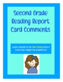 Grade 2 Reading Report Card Comments for JUNE