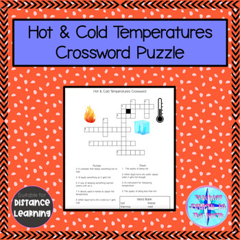 Grade 2 Science Alberta Hot and Cold Temperatures Crossword Puzzle