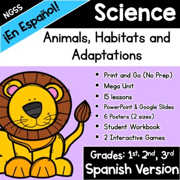 Preview of Animales, Hábitats y Adaptaciones Animals, Habitats and Adaptations NGSS