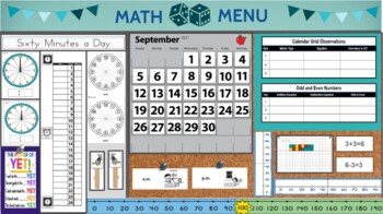 Preview of Grade 2 September Math Menu