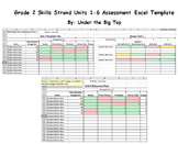 Grade 2 Skills Strand Units 1-6 Assessment Excel Templates