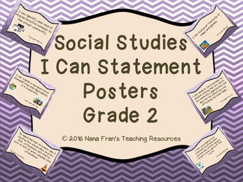 Preview of Grade 2 Social Studies I Can Statement Posters