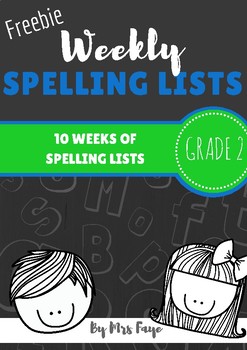 Preview of Grade 2 Spelling Lists