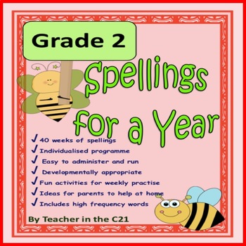 Distance Learning Grade 2 - Spellings & activities for a Year 7 year olds