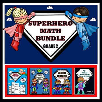 Preview of 2nd Grade Superhero Math - Bundled for Savings