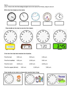 grade 2 time and money worksheets by cheryl smith tpt