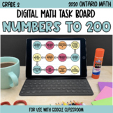 Grade 2, Unit 1: Numbers to 200 Digital Math Task Board (O