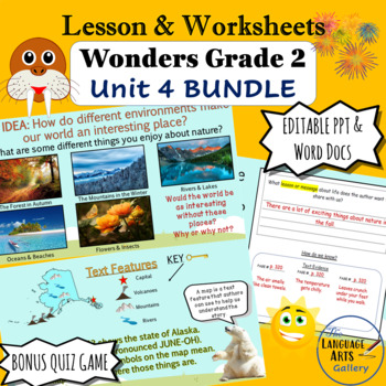 Preview of Grade 2 Unit 4 Wonders Complete Bundle of all Five Stories