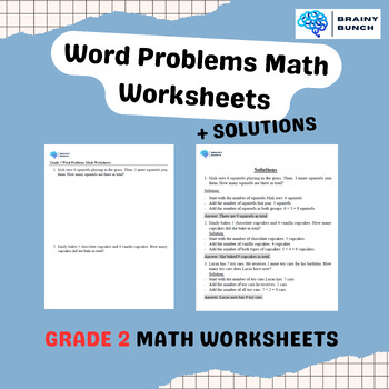 Preview of Grade 2 Word Problems Math Worksheets