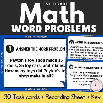 Preview of Grade 2 Word Problems Task Cards {Time, Money, Real World Problem}