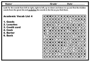 Preview of 9 Products, Grade 2, Vocabulary Word Search Activities Bundle