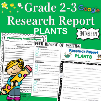Preview of Grade 2 to 3 Writing Workshop RESEARCH REPORT on Plants